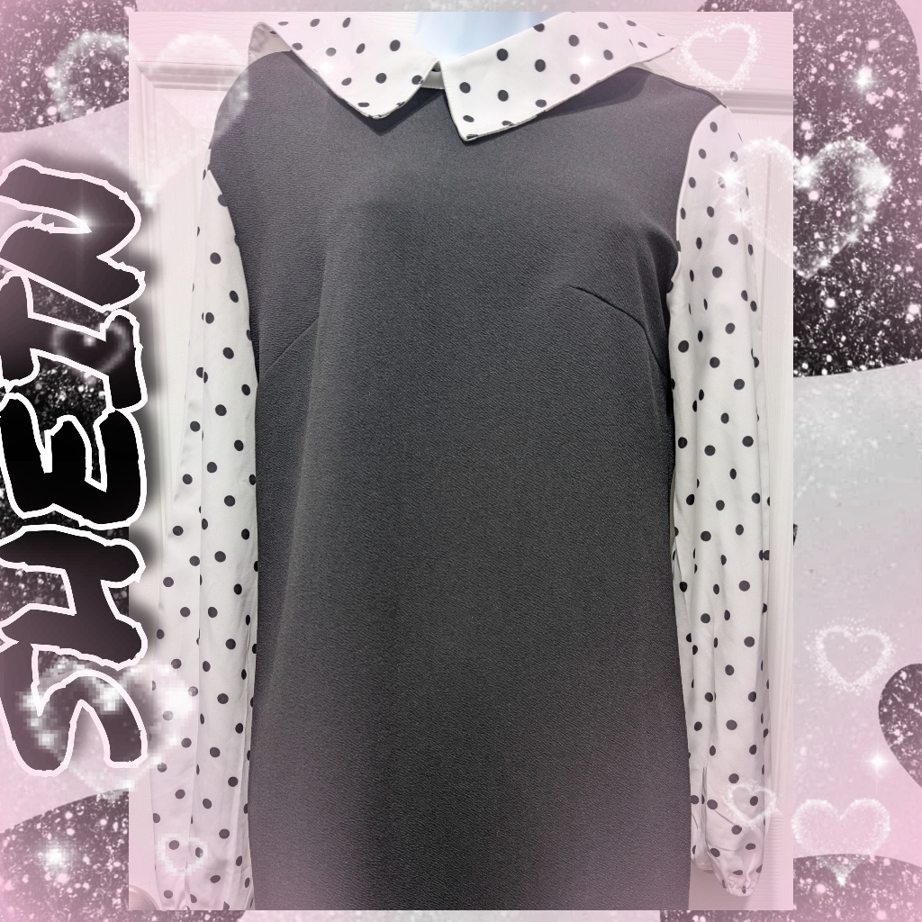 Shein Black And White Polka Dot Dress